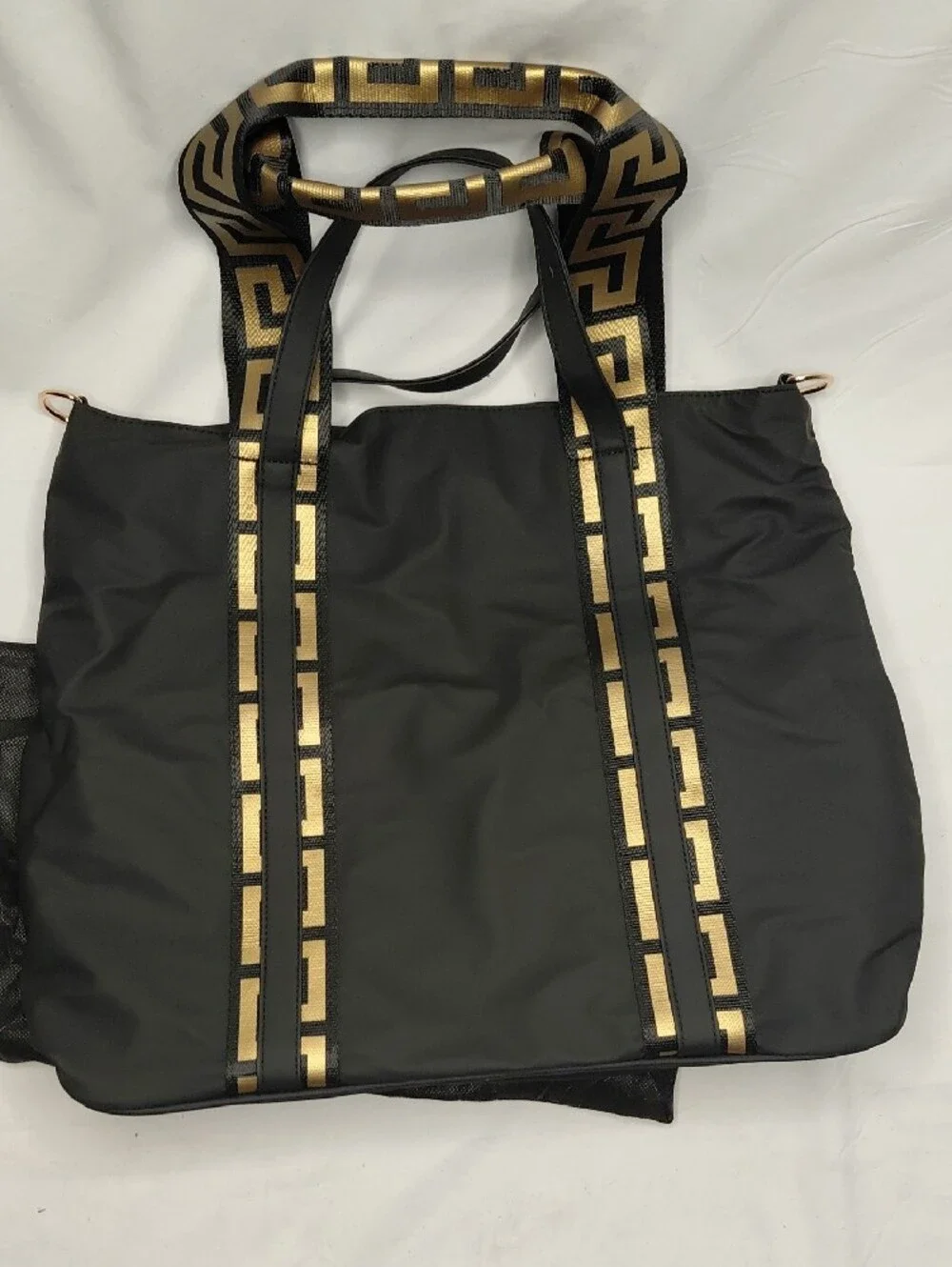 Versace Black Tote with Gold Medusa Logo